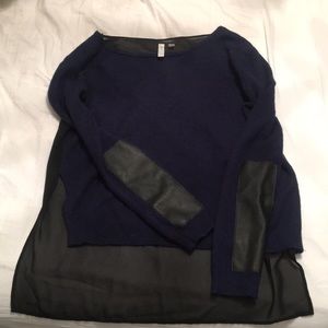 Royal Blue Sweater with Sheer Back